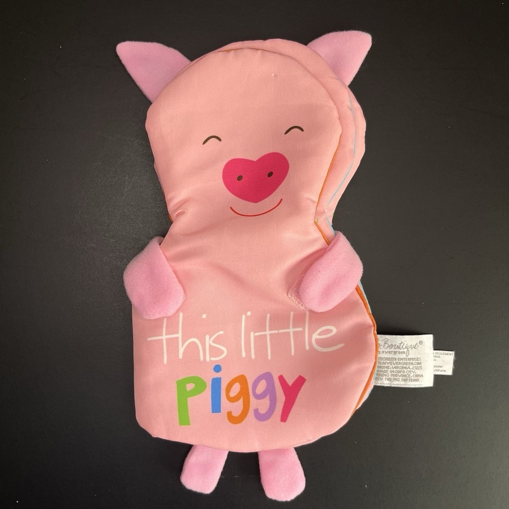 b.Boutique Penny the Pig Plush Soft Book By Sandra‎ Magsamen Interactive Nursery